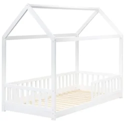 Beliani COSSAYE - Kinderbed - Wit - 90 x 200 cm - Grenenhout
