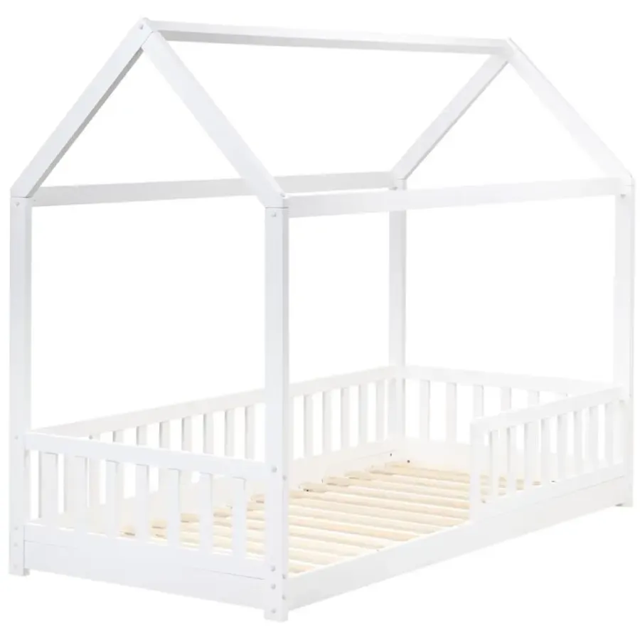Beliani COSSAYE - Kinderbed - Wit - 90 x 200 cm - Grenenhout