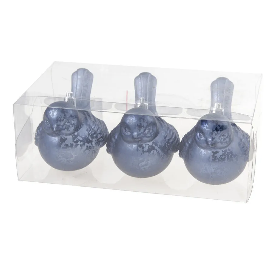 Cosy & Trendy Cosy @ Home Kersthangers - vogels - 3 stuks - blauw - clip - 10 cm