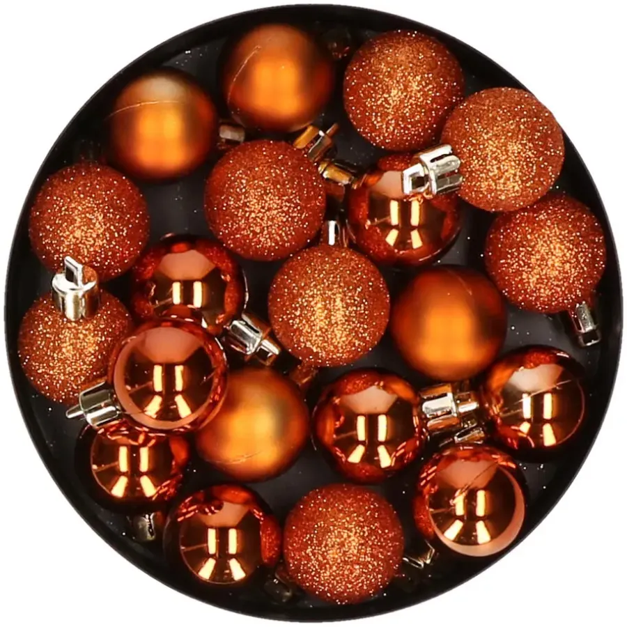 Kerstballen|Kerstdecoratie-Cosy & Trendy Kerstballen - 20x - oranje - 3 cm
