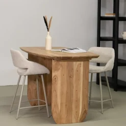 Bartafels-Giga Meubel Countertafel Deens Ovaal 150cm - Naturel Acaciahout - Steve