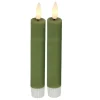 Kaarsen-Countryfield Led kaarsen/dinerkaarsen - 2x stuks - groen - 15 cm