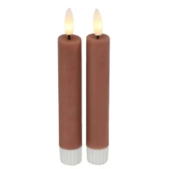 Kaarsen-Countryfield Led kaarsen/dinerkaarsen - 2x - roze - 15 cm