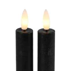 Kaarsen-Countryfield Led kaarsen/dinerkaarsen - 2x stuks - zwart - 15 cm