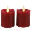 Kaarsen-Countryfield LED kaarsen/stompkaarsen - 2x st - rood - H7,2 cm
