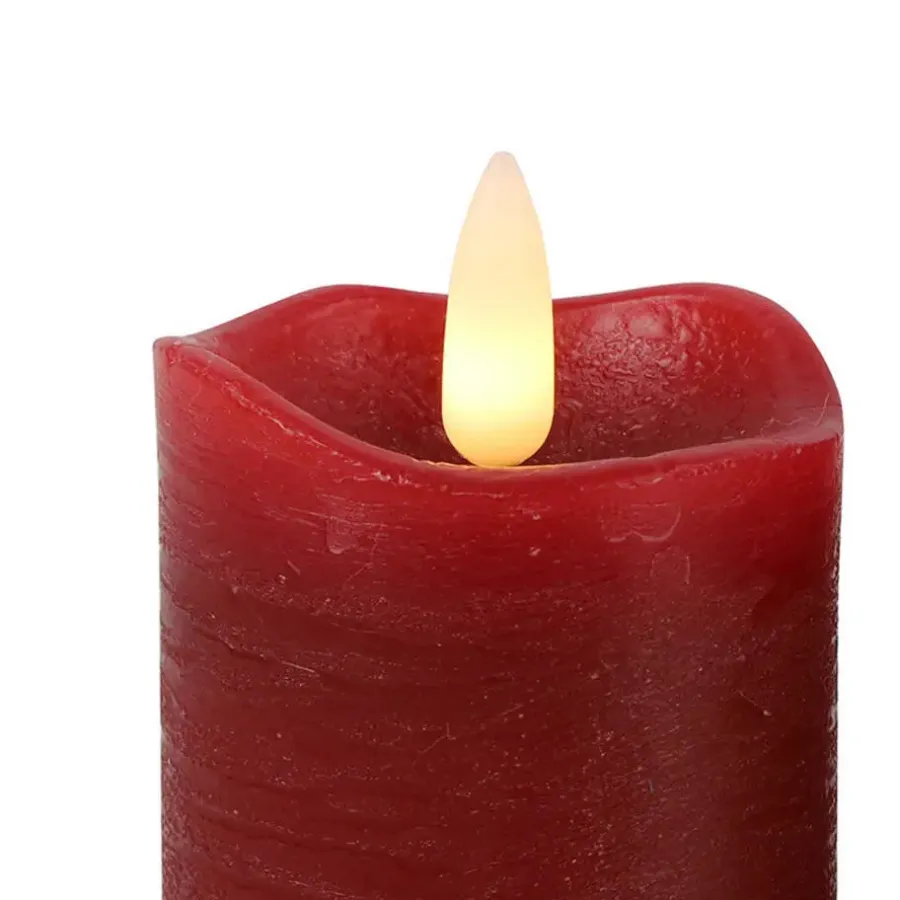 Kaarsen-Countryfield LED kaarsen/stompkaarsen - 2x st - rood - H7,2 cm