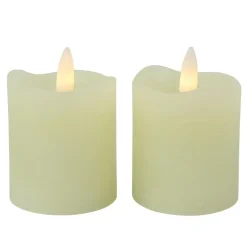 Countryfield LED kaarsen/stompkaarsen - 2x st - creme wit - H7,2 cm