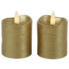 Kaarsen-Countryfield LED kaarsen/stompkaarsen - 2x st - goud - H7,2 cm