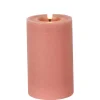 Countryfield LED kaars/stompkaars - roze - D7,5 x H12,5 cm - timer