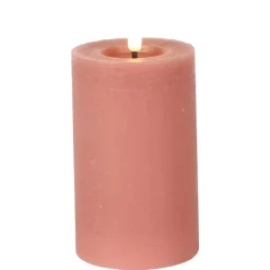 Countryfield LED kaars/stompkaars - roze - D7,5 x H12,5 cm - timer