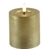 Kaarsen-Countryfield LED kaars/stompkaars - goud - D7,5 x H8 cm - timer