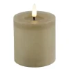 Kaarsen-Countryfield LED kaars/stompkaars - beige - D7,5 x H8 cm - timer