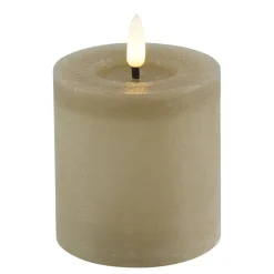 Kaarsen-Countryfield LED kaars/stompkaars - beige - D7,5 x H8 cm - timer