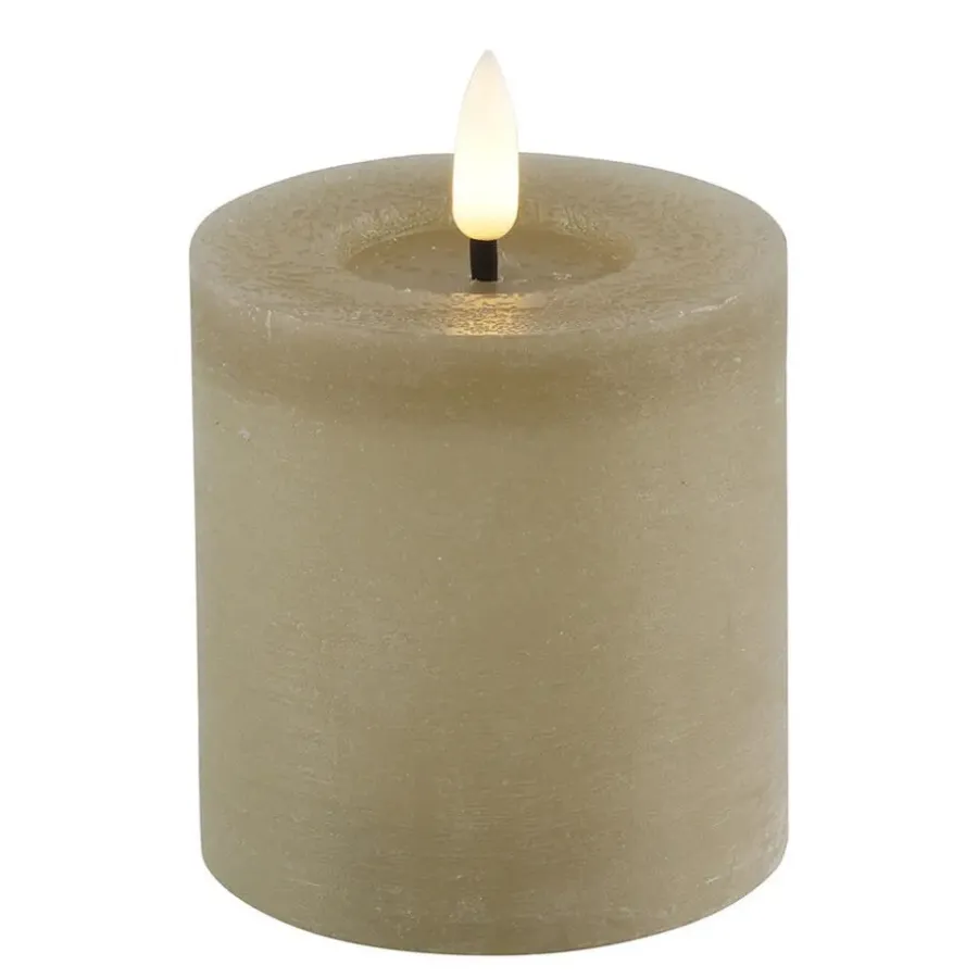 Kaarsen-Countryfield LED kaars/stompkaars - beige - D7,5 x H8 cm - timer