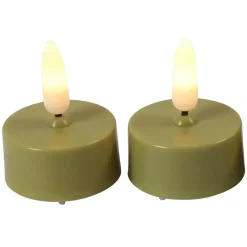 Kaarsen-Countryfield LED waxinelichtjes - 2x - goud - warm wit