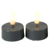Kaarsen-Countryfield LED waxinelichtjes - 2x - grijs - warm wit