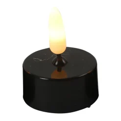 Kaarsen-Countryfield LED waxinelichtjes - 2x stuks - zwart - warm wit