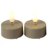 Kaarsen-Countryfield LED waxinelichtjes - 2x stuks - beige - warm wit