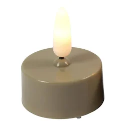 Kaarsen-Countryfield LED waxinelichtjes - 2x stuks - beige - warm wit