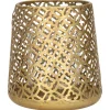 Kandelaars En Windlichten-Countryfield Luxe theelichthouder - metaal - goud - D14 x H15 cm