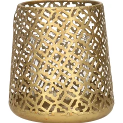 Kandelaars En Windlichten-Countryfield Luxe theelichthouder - metaal - goud - D14 x H15 cm