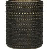 Countryfield theelichthouder/kaarsenhouder - zwart/goud - H12 cm