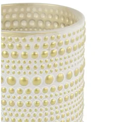 Kandelaars En Windlichten-Countryfield theelichthouder/kaarsenhouder - creme/goud - H8 cm