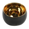 Countryfield theelichthouder/kaarsenhouder - zwart/goud - 13.5 cm