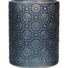 Kandelaars En Windlichten-Countryfield theelichthouder/kaarsenhouder - blauw/goud - H10 cm