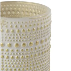 Kandelaars En Windlichten-Countryfield theelichthouder/kaarsenhouder - creme /goud - H10 cm