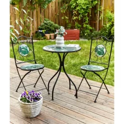 Bistro- & Balkonsets-Beliani COZZANA - Tuinstoel set van 2 - Zwart - Metaal