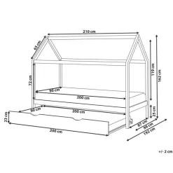 1-Persoons Bedden-Beliani CRILLON - Onderschuifbed - Grijs - 90 x 200 - Hout
