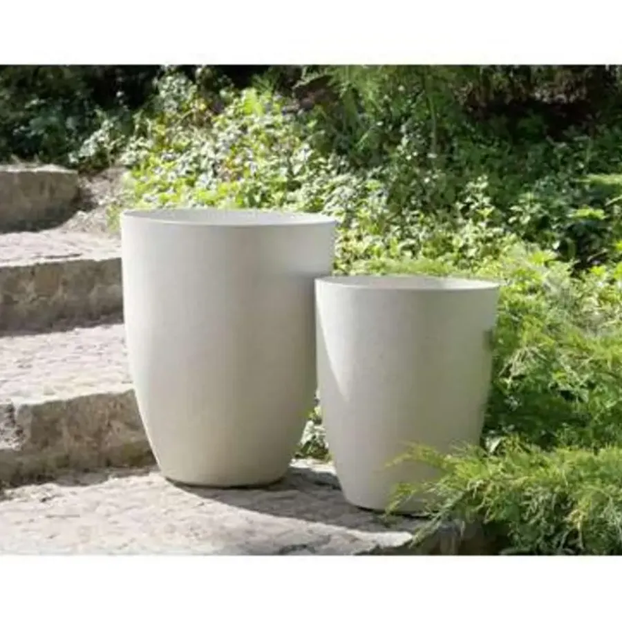 Beliani CROTON - Plantenbak - Wit - 35 cm - Stenenmix