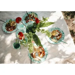 Dinerborden|Borden-Merkloos Crow Canyon Home Dinerborden Splatter - Set van 4 - Turquoise
