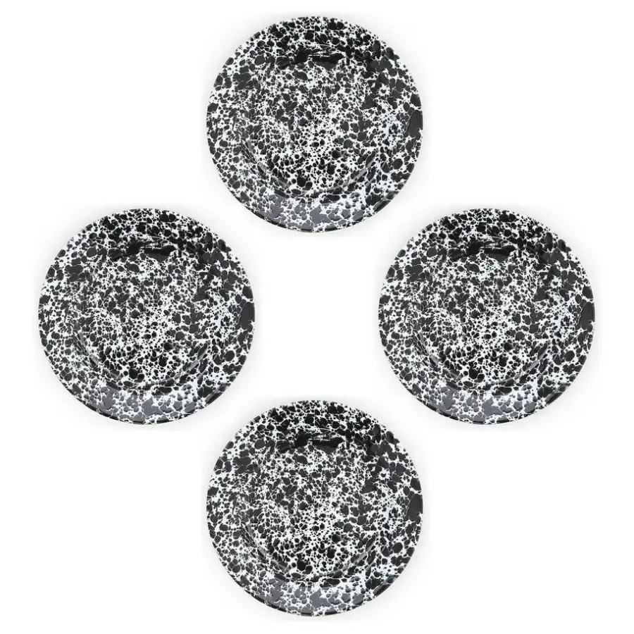 Merkloos Crow Canyon Home Dinerborden Splatter - Set van 4 - Zwart