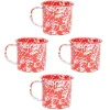 Kopjes, Mokken En Bekers-Merkloos Crow Canyon Home Mokkenset Splatter - 4 Stuks - Rood