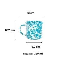 Kopjes, Mokken En Bekers-Merkloos Crow Canyon Home Mokkenset Splatter - 4 Stuks - Turquoise