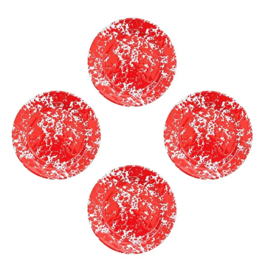 Merkloos Crow Canyon Home Saladeborden Splatter - Set van 4 - Rood