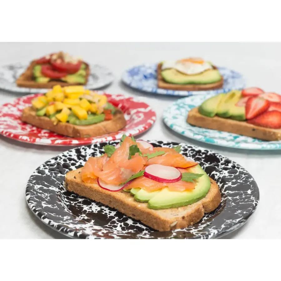 Merkloos Crow Canyon Home Saladeborden Splatter - Set van 4 - Rood