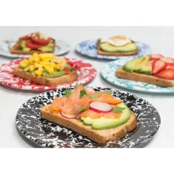 Borden-Merkloos Crow Canyon Home Saladeborden Splatter - Set van 4 - Zwart