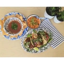 Borden-Merkloos Crow Canyon Home Saladeborden Splatter - Set van 4 - Zwart