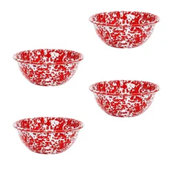 Kommen-Merkloos Crow Canyon Home Serviesset Splatter - 4-delig - Rood