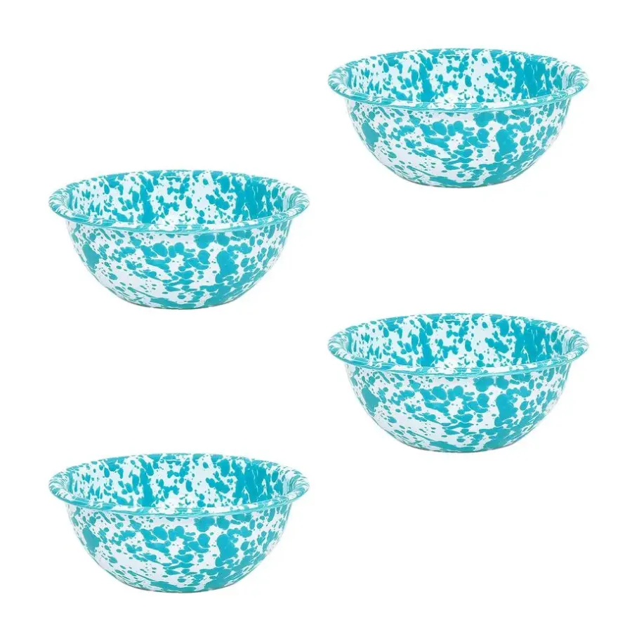 Kommen-Merkloos Crow Canyon Home Serviesset Splatter - 4-delig - Turquoise