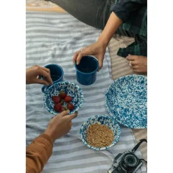 Merkloos Crow Canyon Home Serviesset Splatter - 4-delig - Blauw