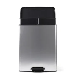 Curver Decobin Duo Prullenbak - 26L+26L - Zilver metallic