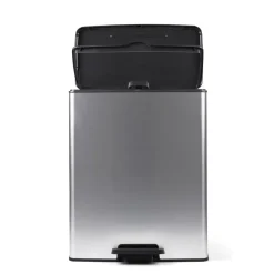 Prullenbakken-Curver Decobin Prullenbak - 65L - Rechthoekig - Zilver metallic