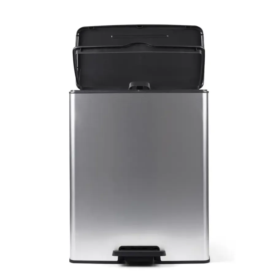 Prullenbakken-Curver Decobin Prullenbak - 65L - Rechthoekig - Zilver metallic