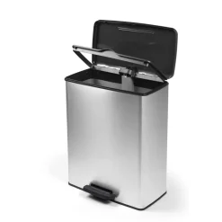 Prullenbakken-Curver Decobin Prullenbak - 65L - Rechthoekig - Zilver metallic