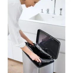 Prullenbakken-Curver Decobin Prullenbak - 65L - Rechthoekig - Zilver metallic