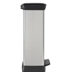 Prullenbakken-Curver Decobin Prullenbak- 50L - 39x29x72 cm - Zilver Metallic